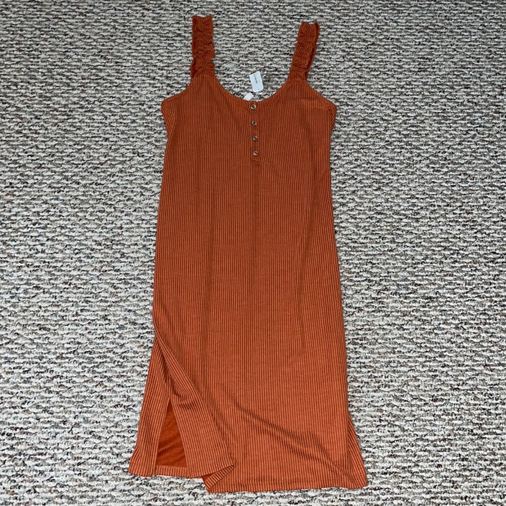 Women’s Charming Charlie’s Burnt Orange Ruffle Strap Dress